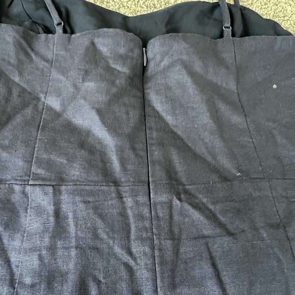 Women’s Bardot Navy Blue Dress Size 6 Linen Wrap Skirt Cutout Detail Sleeveless - Picture 10 of 10